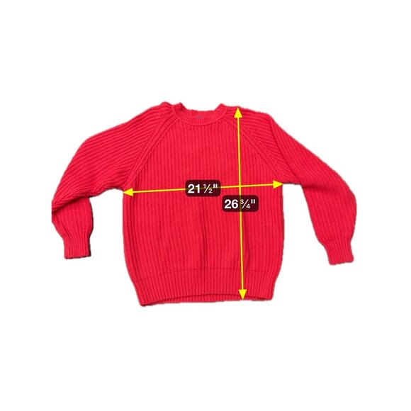 Vintage Gap Red Knit Cotton Sweater Crewneck Long Sleeve Sz Medium - Picture 6 of 9